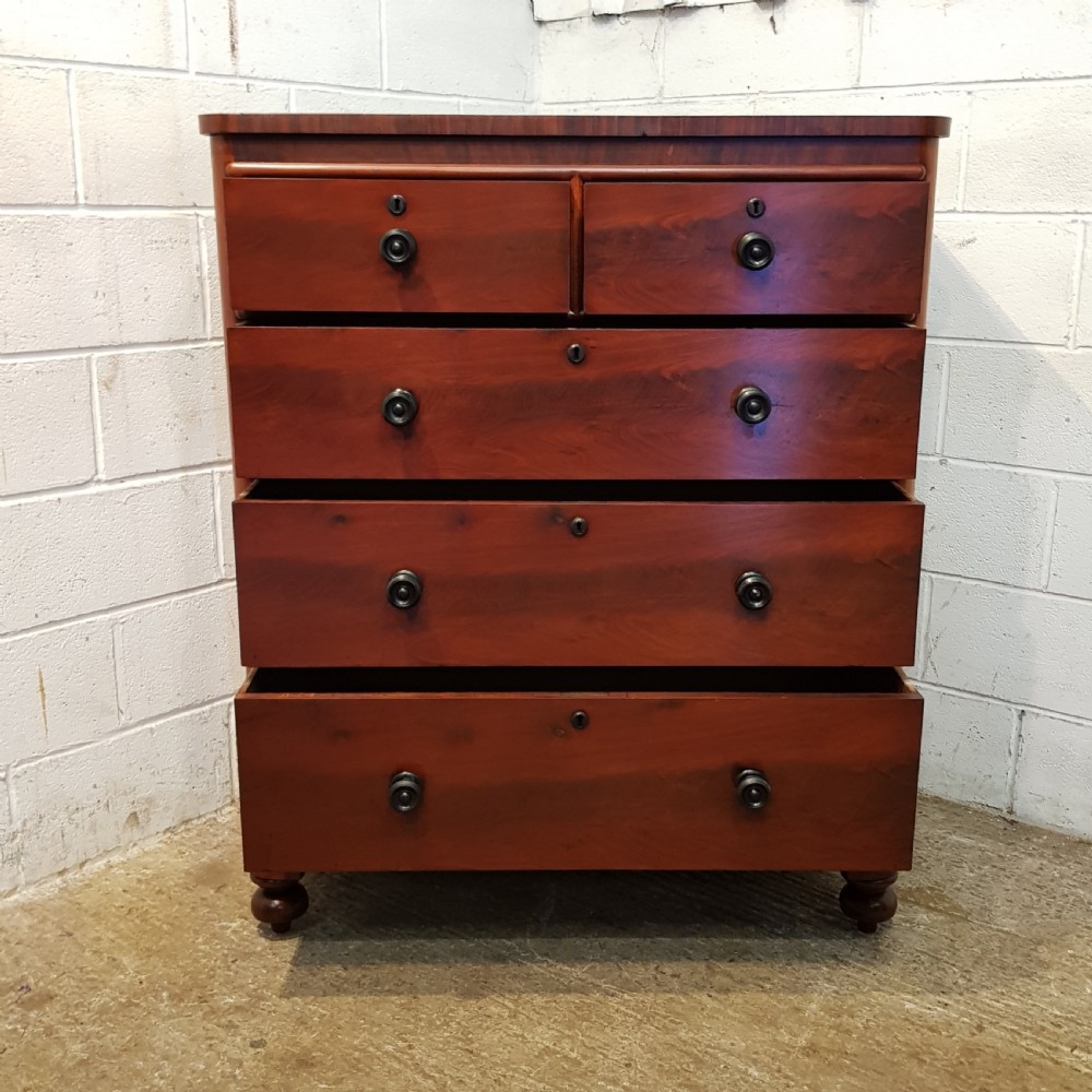 ANTIQUE VICTORIAN MAHOGANY CHEST OF DRAWERS C1880 View V