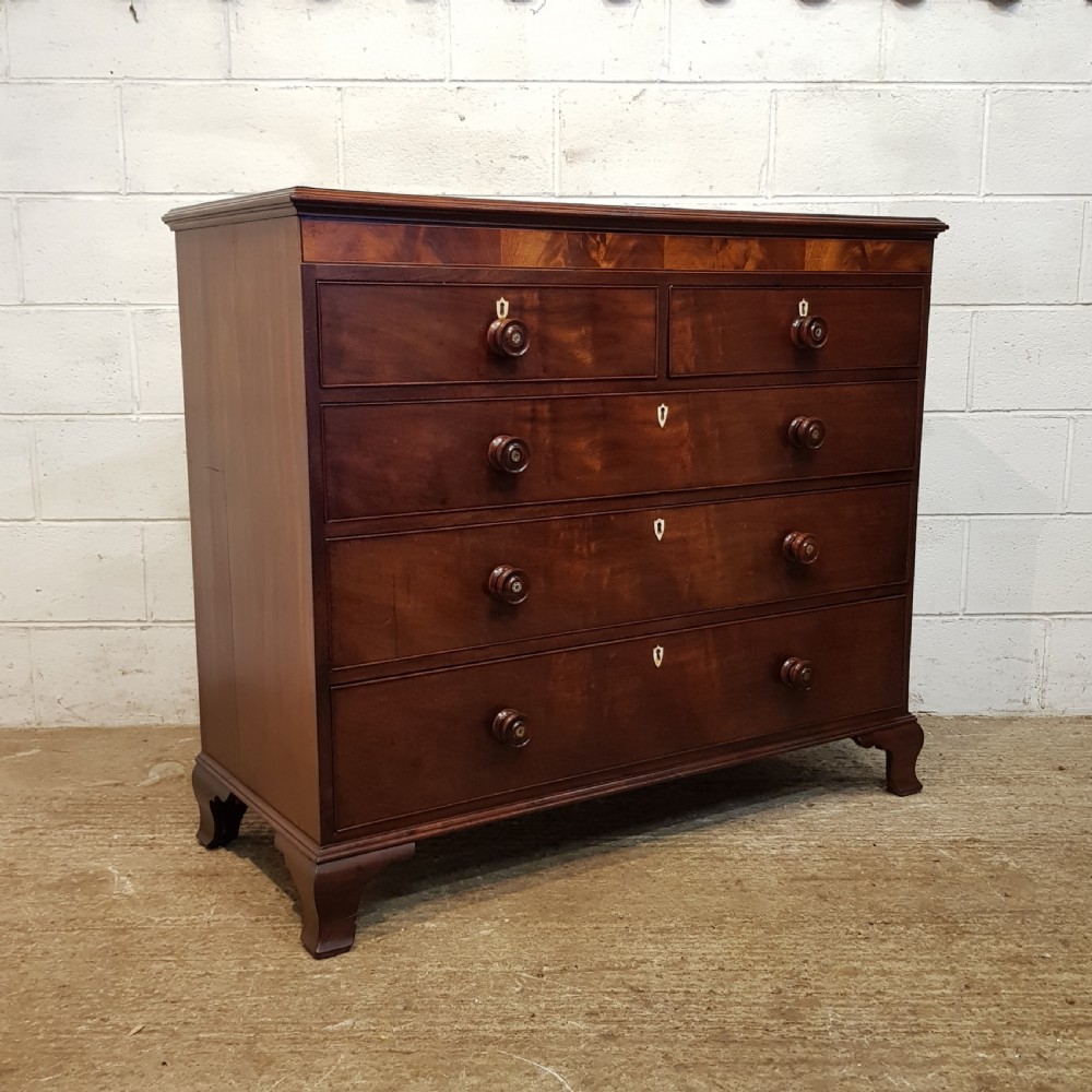 ANTIQUE REGENCY MAHOGANY CHEST OF DRAWERS C1820 View V