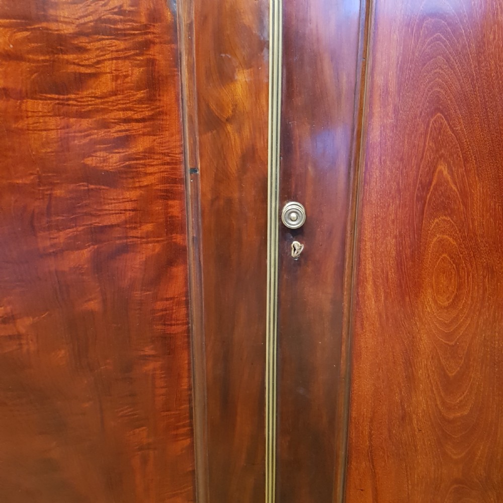 ANTIQUE LATE VICTORIAN REGENCY MAHOGANY TRIPLE WARDROBE C1890 View VII