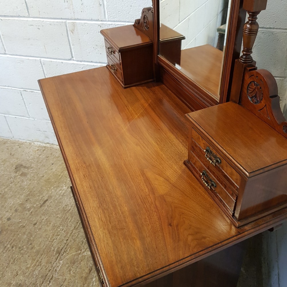 ANTIQUE LATE VICTORIAN BURR WALNUT DRESSING TABLE CHEST C1890 View VII