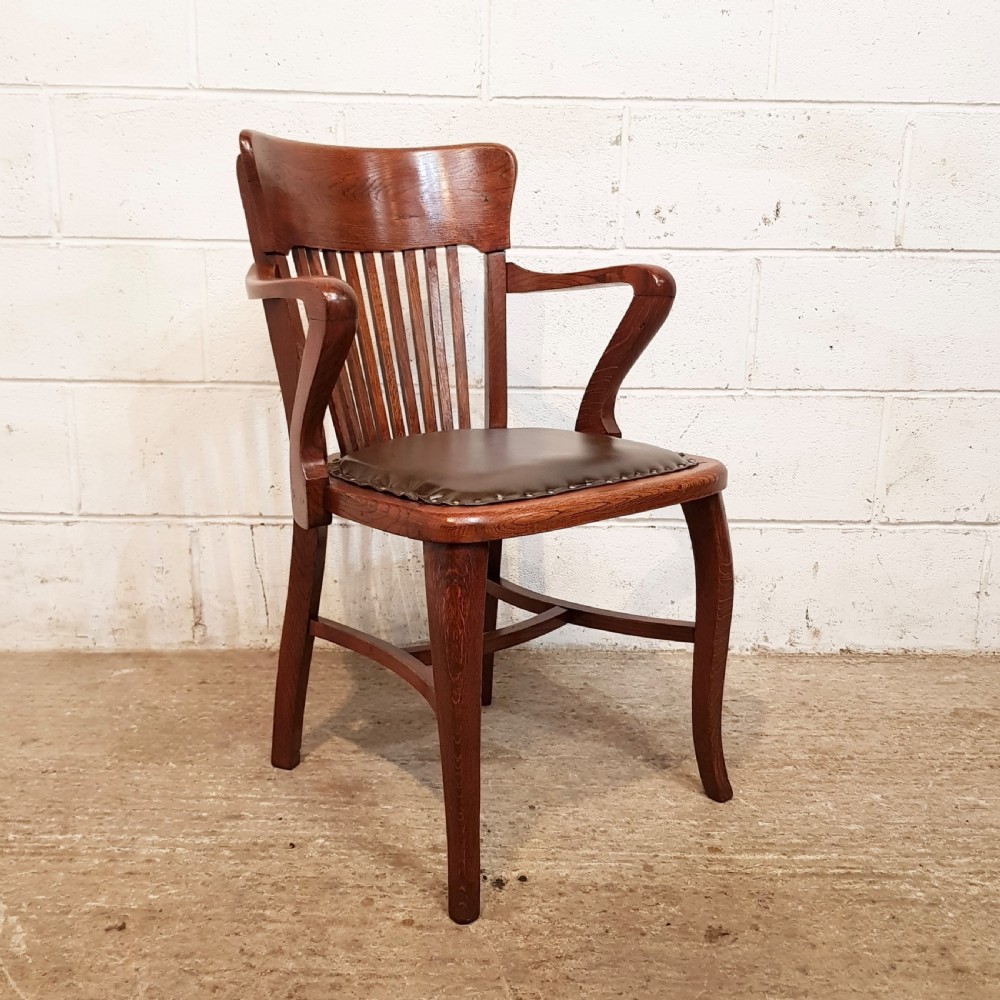 ANTIQUE EDWARDIAN OAK DESK CHAIR C1900