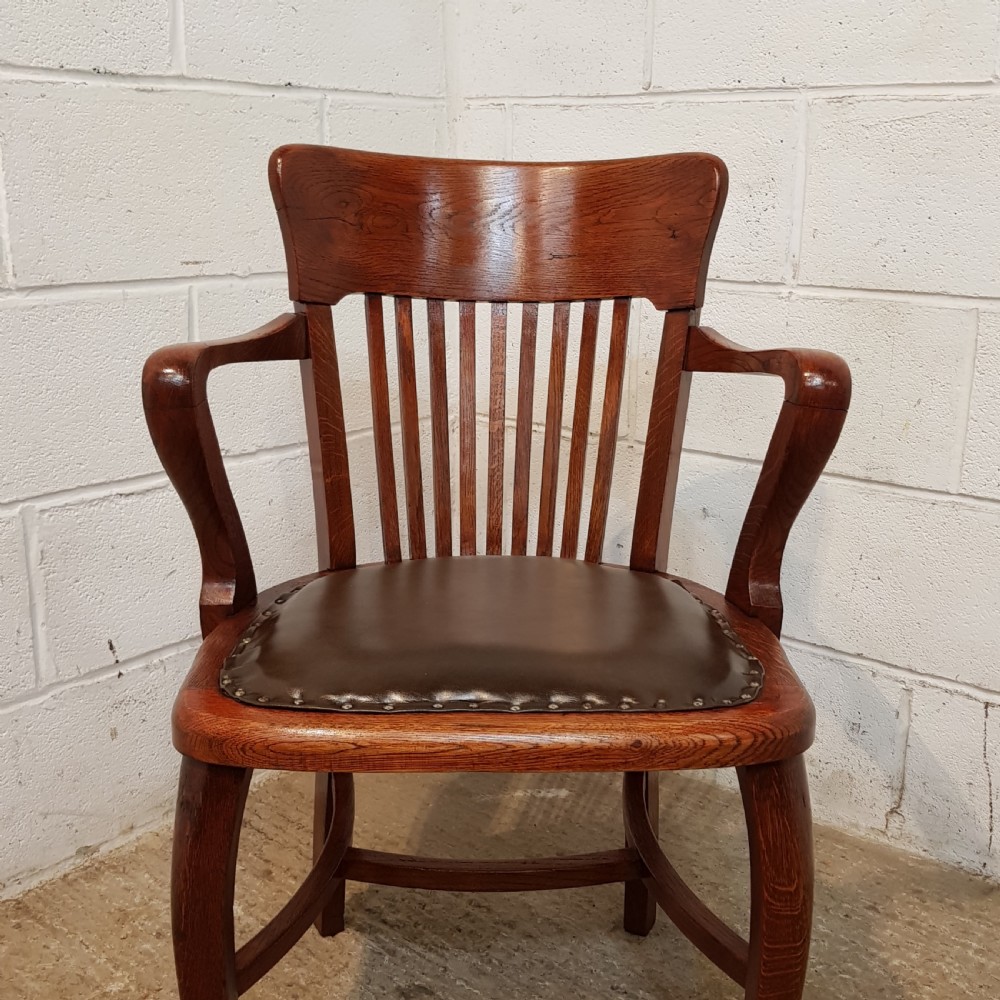 ANTIQUE EDWARDIAN OAK DESK CHAIR C1900 View II