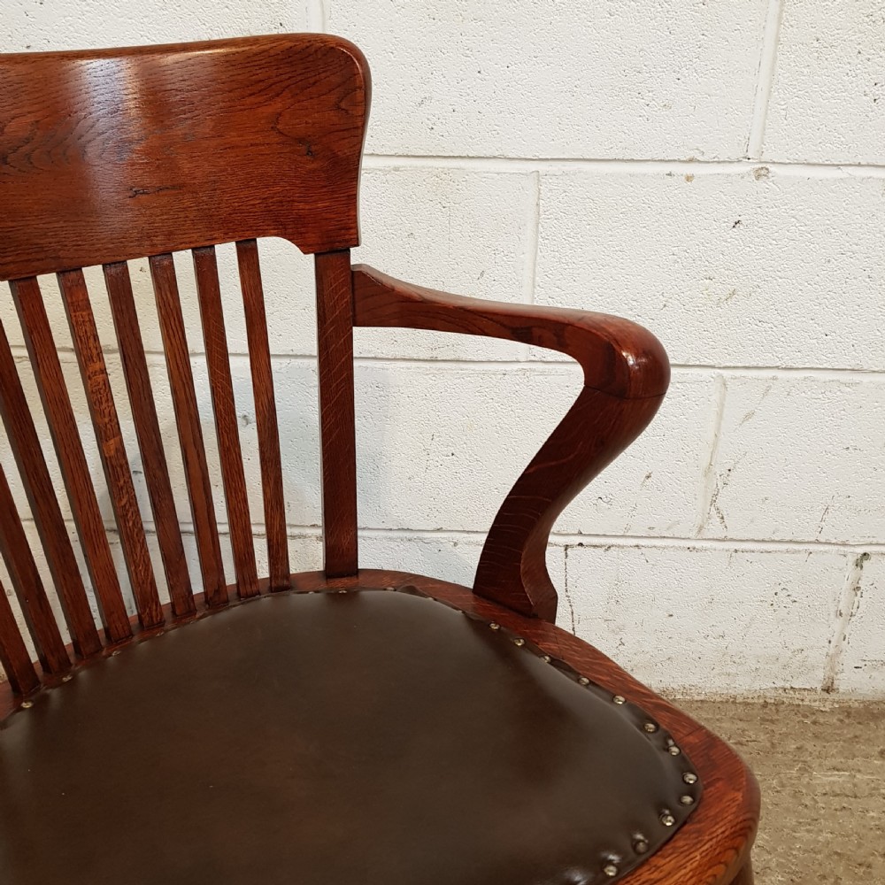 ANTIQUE EDWARDIAN OAK DESK CHAIR C1900 View IV