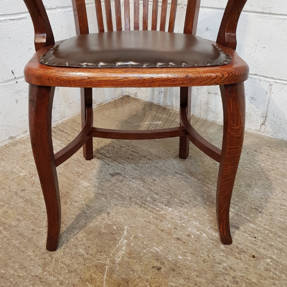 ANTIQUE EDWARDIAN OAK DESK CHAIR C1900 View V