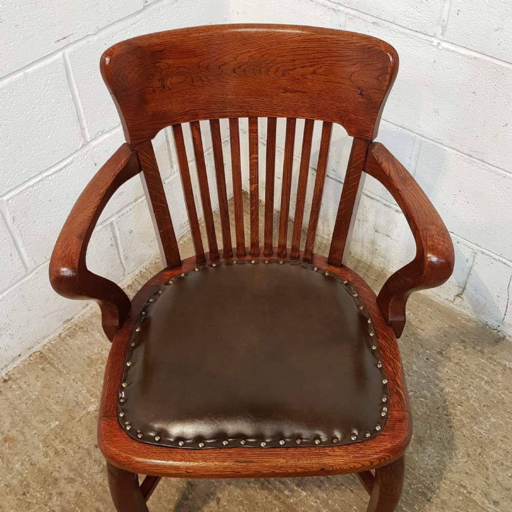 ANTIQUE EDWARDIAN OAK DESK CHAIR C1900 View VI