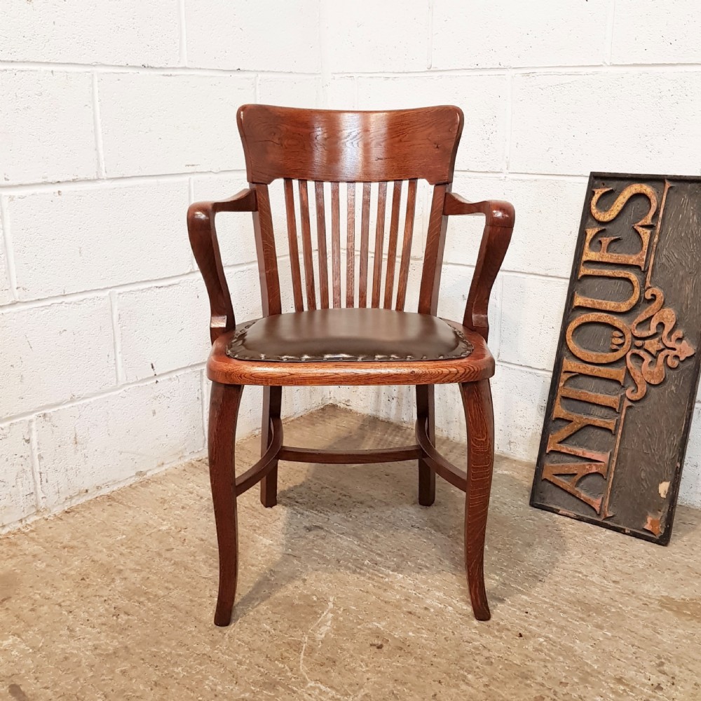 ANTIQUE EDWARDIAN OAK DESK CHAIR C1900 View VII