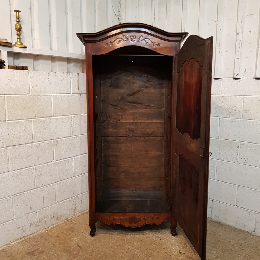 ANTIQUE FRENCH FRUITWOOD SINGLE ARMOIRE C1890 View II