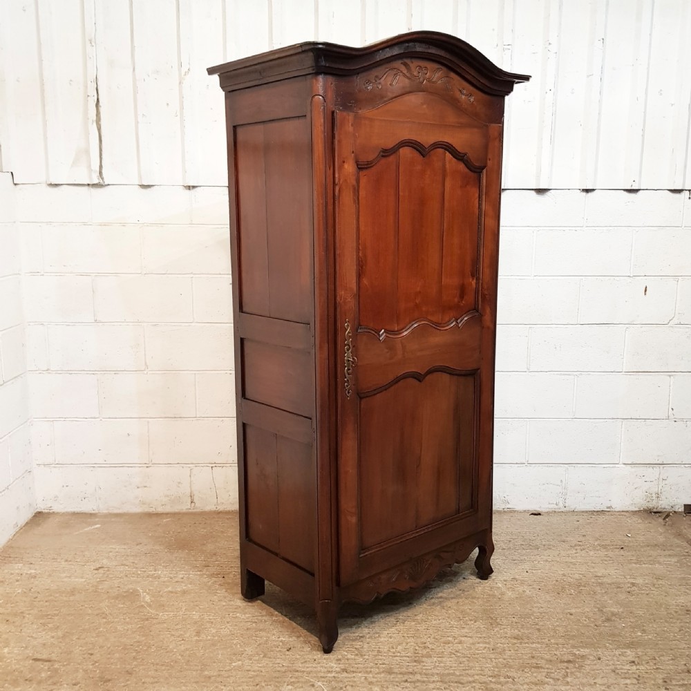 ANTIQUE FRENCH FRUITWOOD SINGLE ARMOIRE C1890 View V