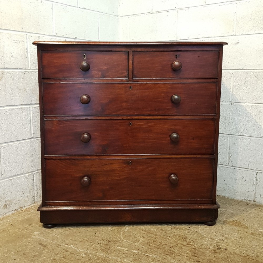 ANTIQUE VICTORIAN MAHOGANY CHEST OF DRAWERS C1880 View II