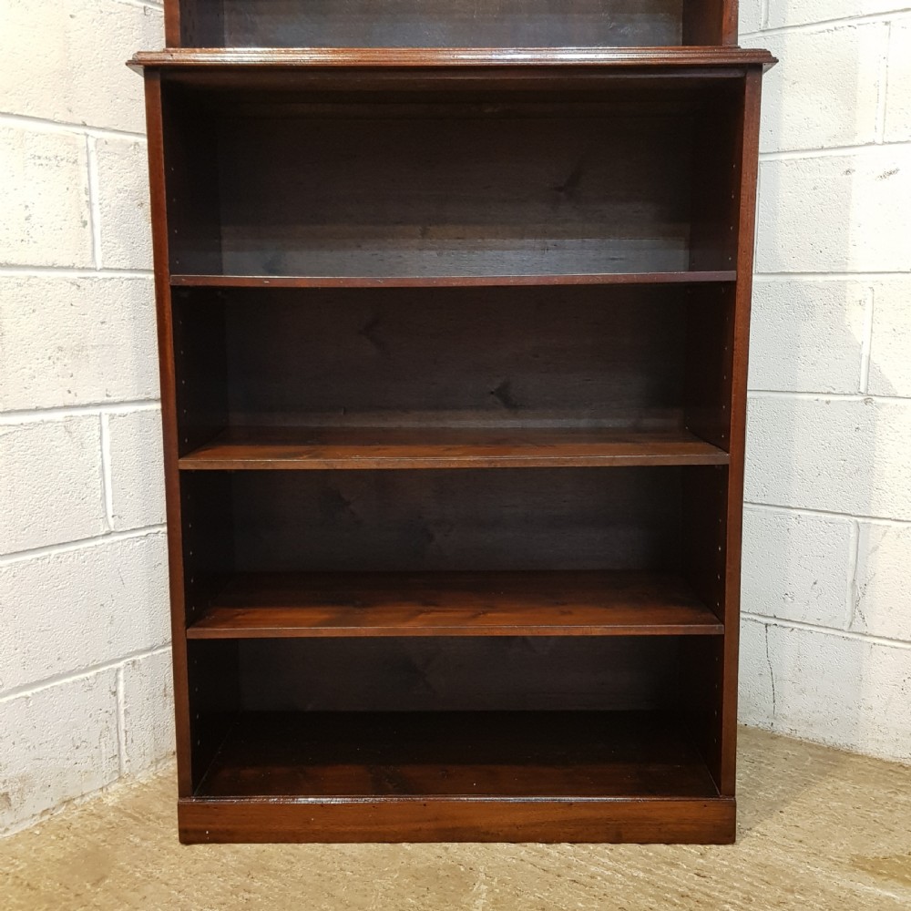 ANTIQUE MAHOGANY TALL OPEN BOOKCASE C1920 View II
