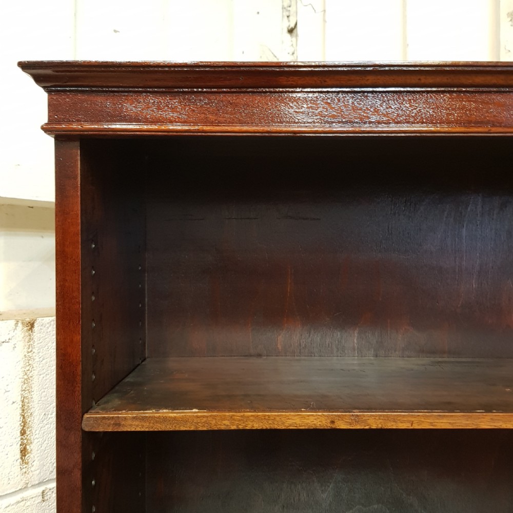 ANTIQUE MAHOGANY TALL OPEN BOOKCASE C1920 View V