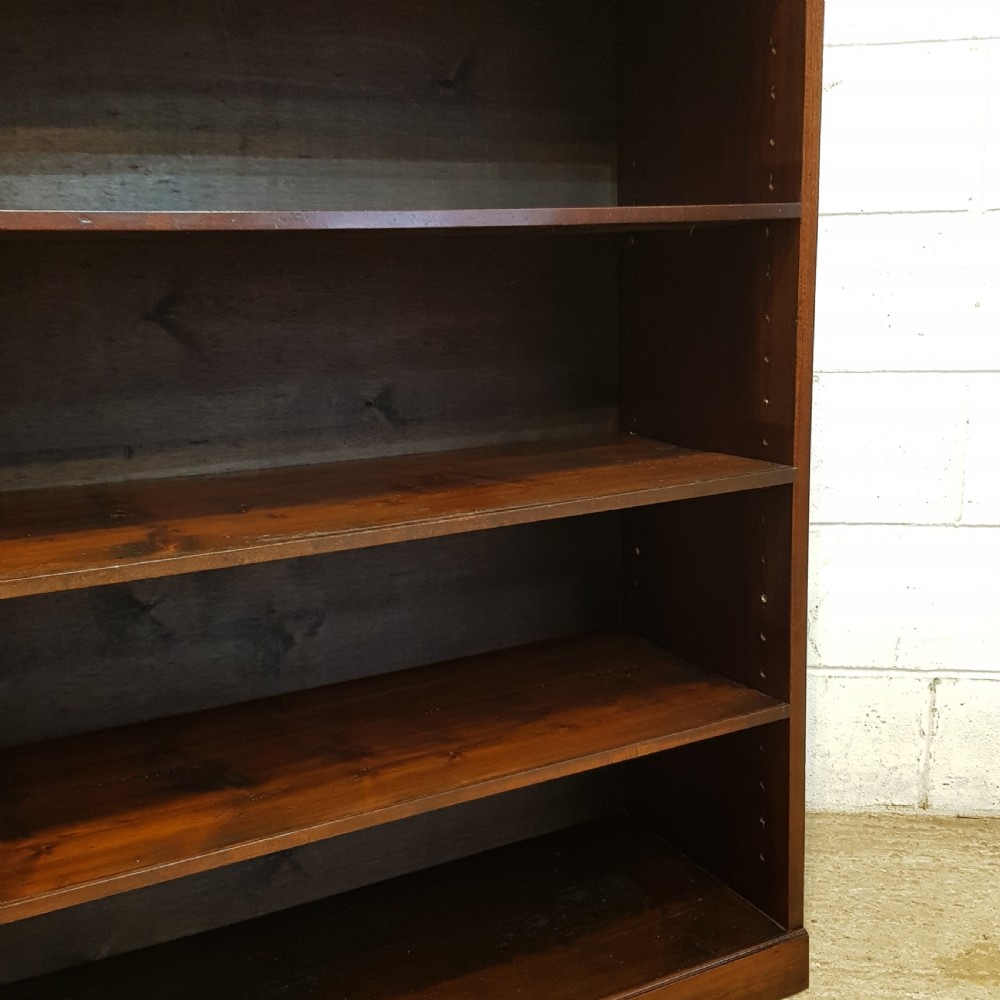 ANTIQUE MAHOGANY TALL OPEN BOOKCASE C1920 View VII