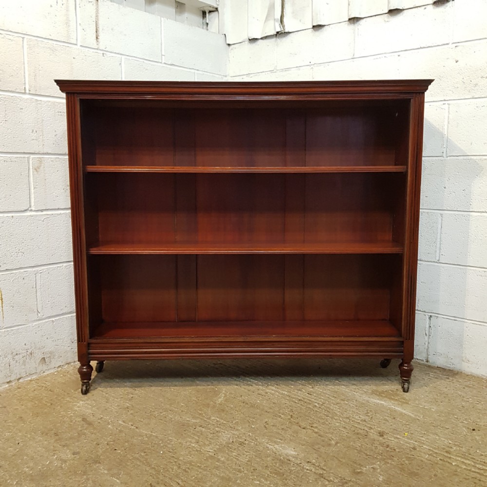 ANTIQUE EDWARDIAN MAHOGANY OPEN BOOKCASE C1900 View III