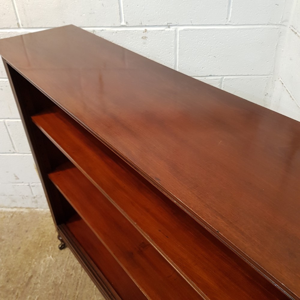 ANTIQUE EDWARDIAN MAHOGANY OPEN BOOKCASE C1900 View V