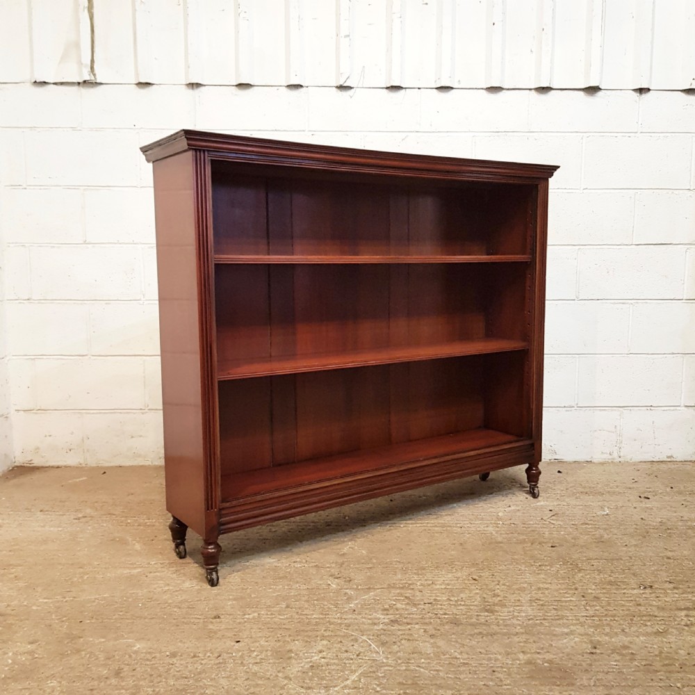ANTIQUE EDWARDIAN MAHOGANY OPEN BOOKCASE C1900 View VI