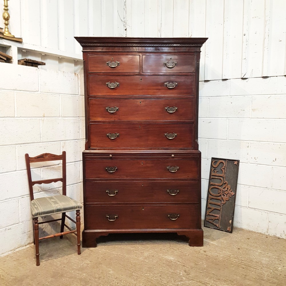 ANTIQUE 18TH CENTURY MAHOGANY CHEST ON CHEST C1780