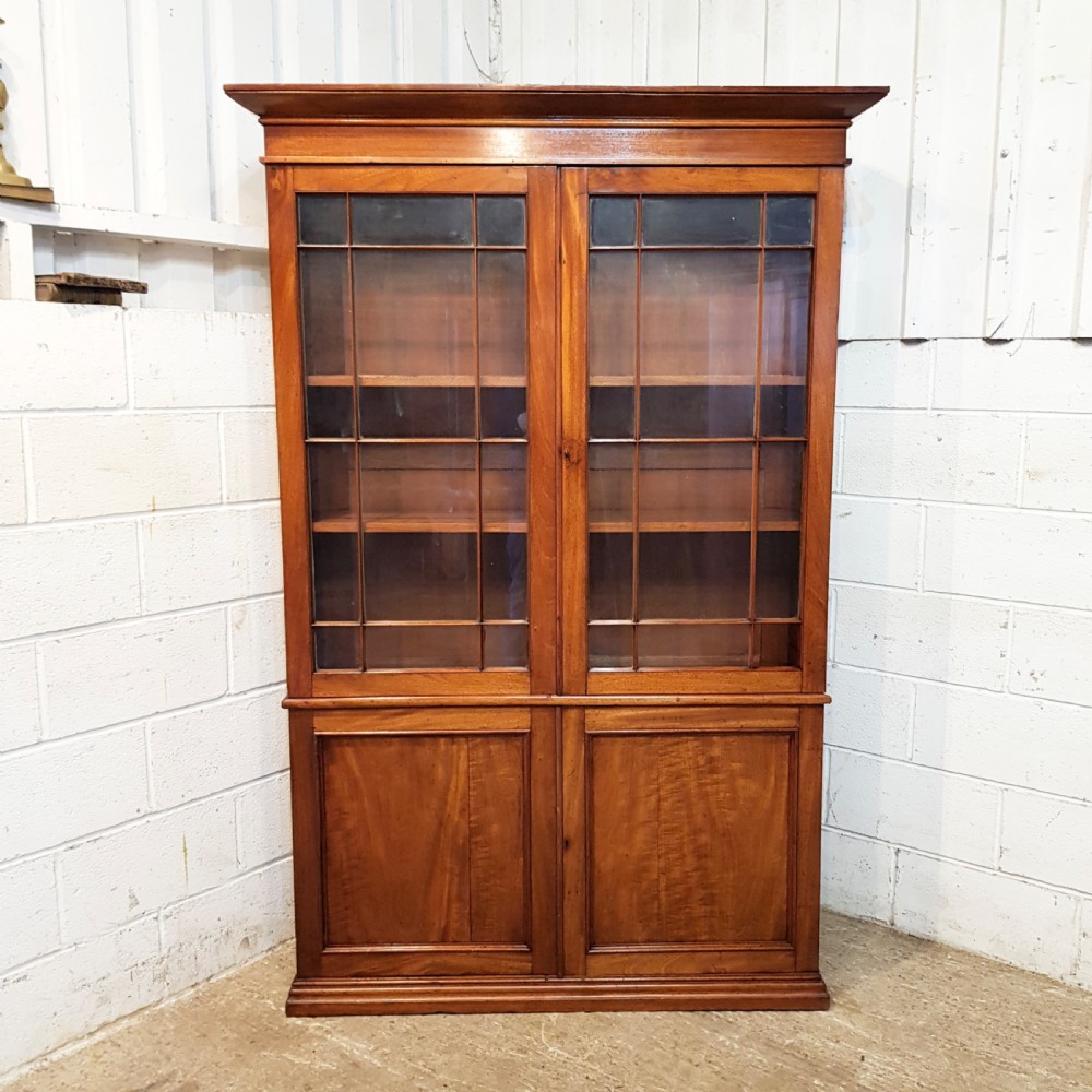 ANTIQUE WILLIAM 1V MAHOGANY HLAZED BOOKCASE C1830 View IV