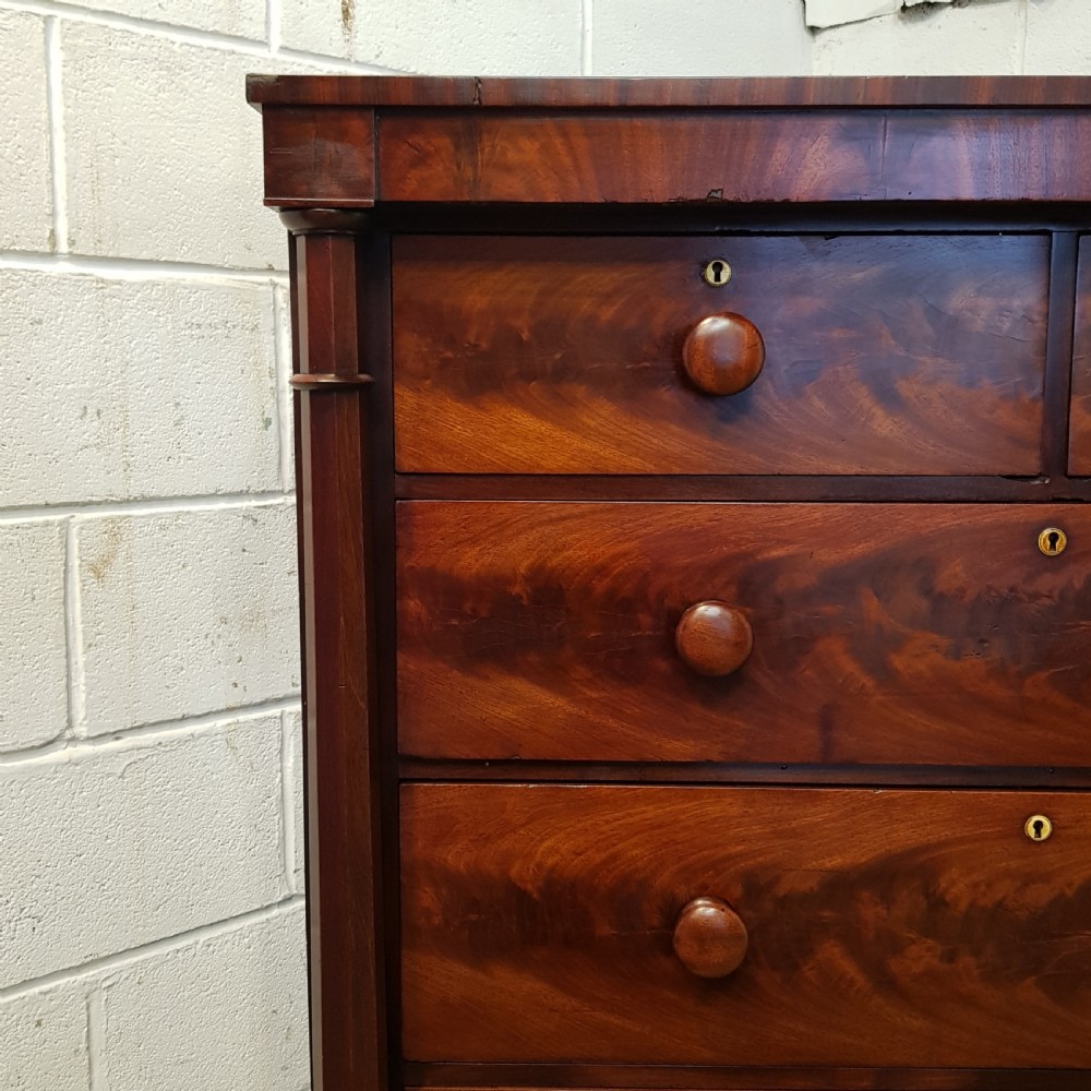 ANTIQUE VICTORIAN MAHOGANY SCOTCH CHEST OF DRAWERS C1870 View III