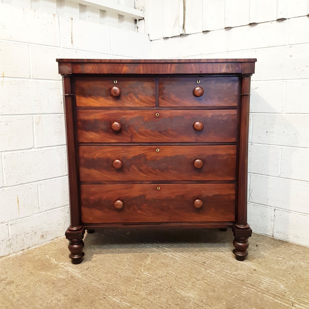 ANTIQUE VICTORIAN MAHOGANY SCOTCH CHEST OF DRAWERS C1870 View IV