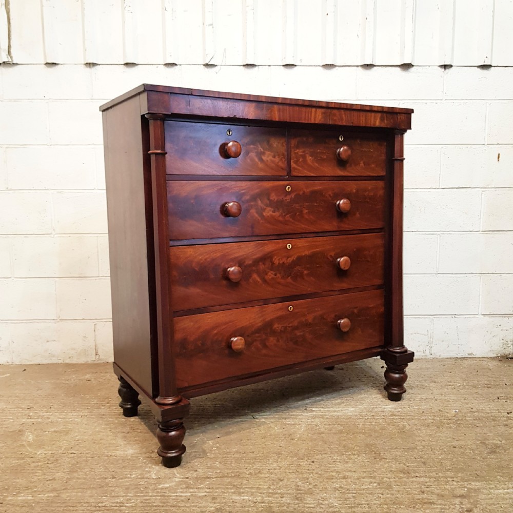 ANTIQUE VICTORIAN MAHOGANY SCOTCH CHEST OF DRAWERS C1870 View V