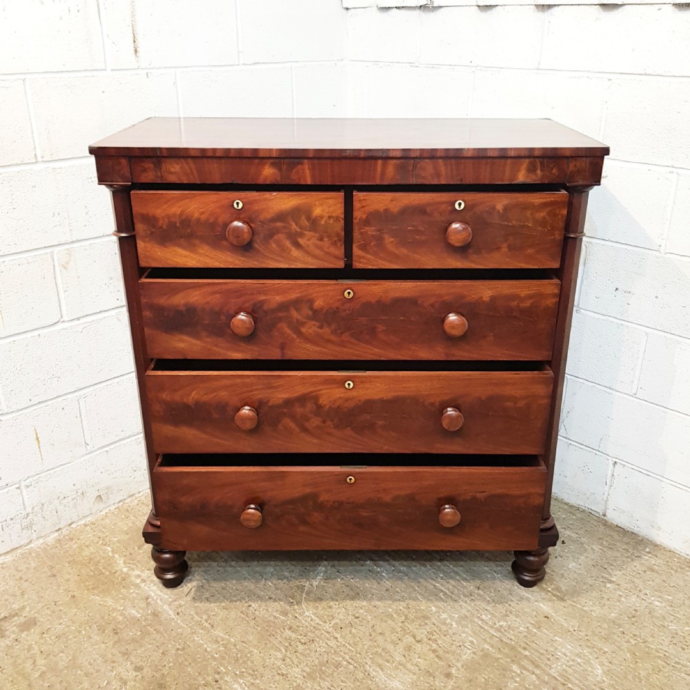 ANTIQUE VICTORIAN MAHOGANY SCOTCH CHEST OF DRAWERS C1870 View VII