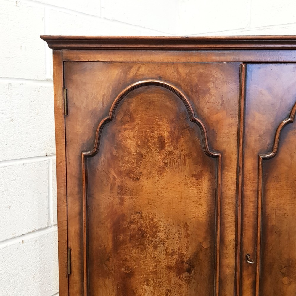 ANTIQUE BURR WALNUT TALLBOY CUPBOARD C1920 View III