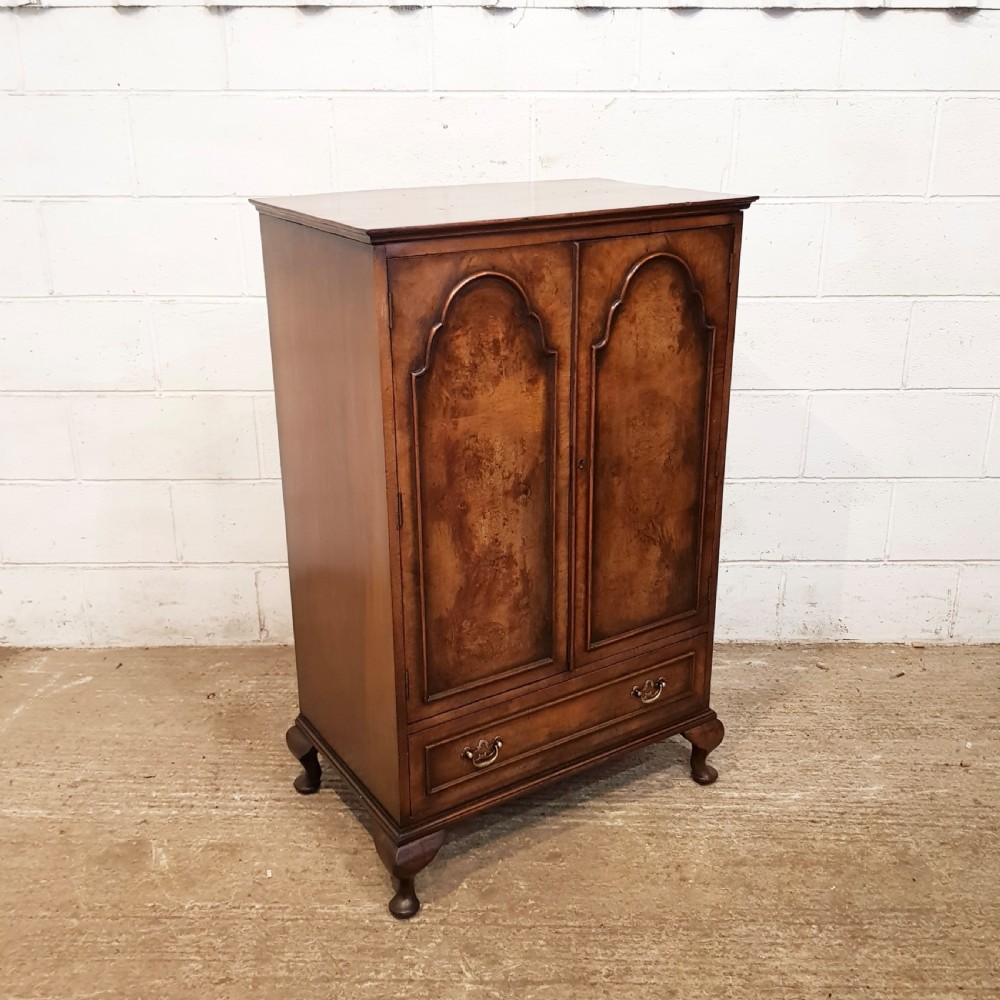 ANTIQUE BURR WALNUT TALLBOY CUPBOARD C1920 View VIII