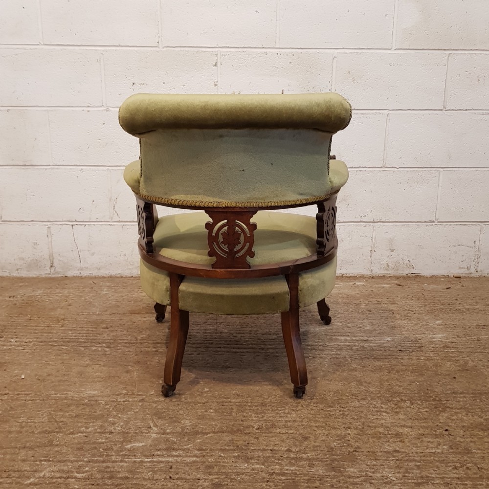 ANTIQUE PAIR EDWARDIAN MAHOGANY TUB CHAIRS C1900 View IV