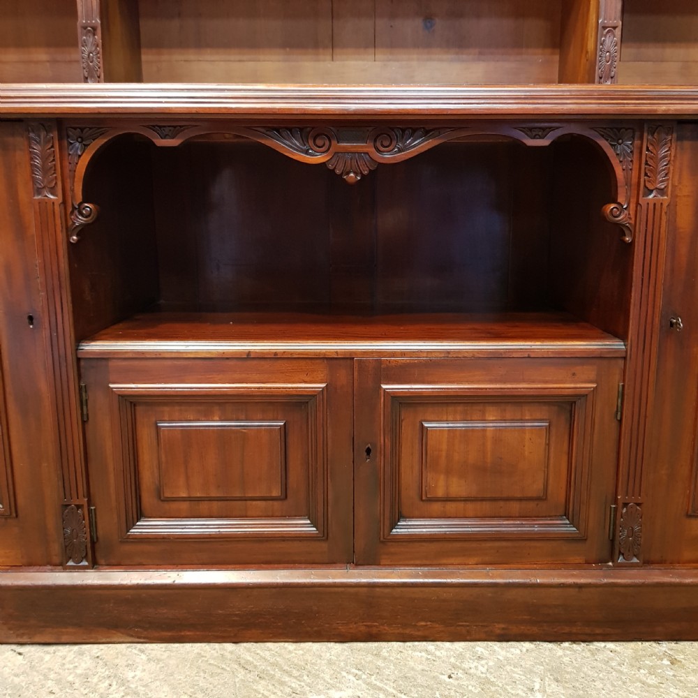 ANTIQUE LATE VICTORIAN MAHOGANY LIBRARY BOOKCASE ON CUPBOARD C1890 View VIII