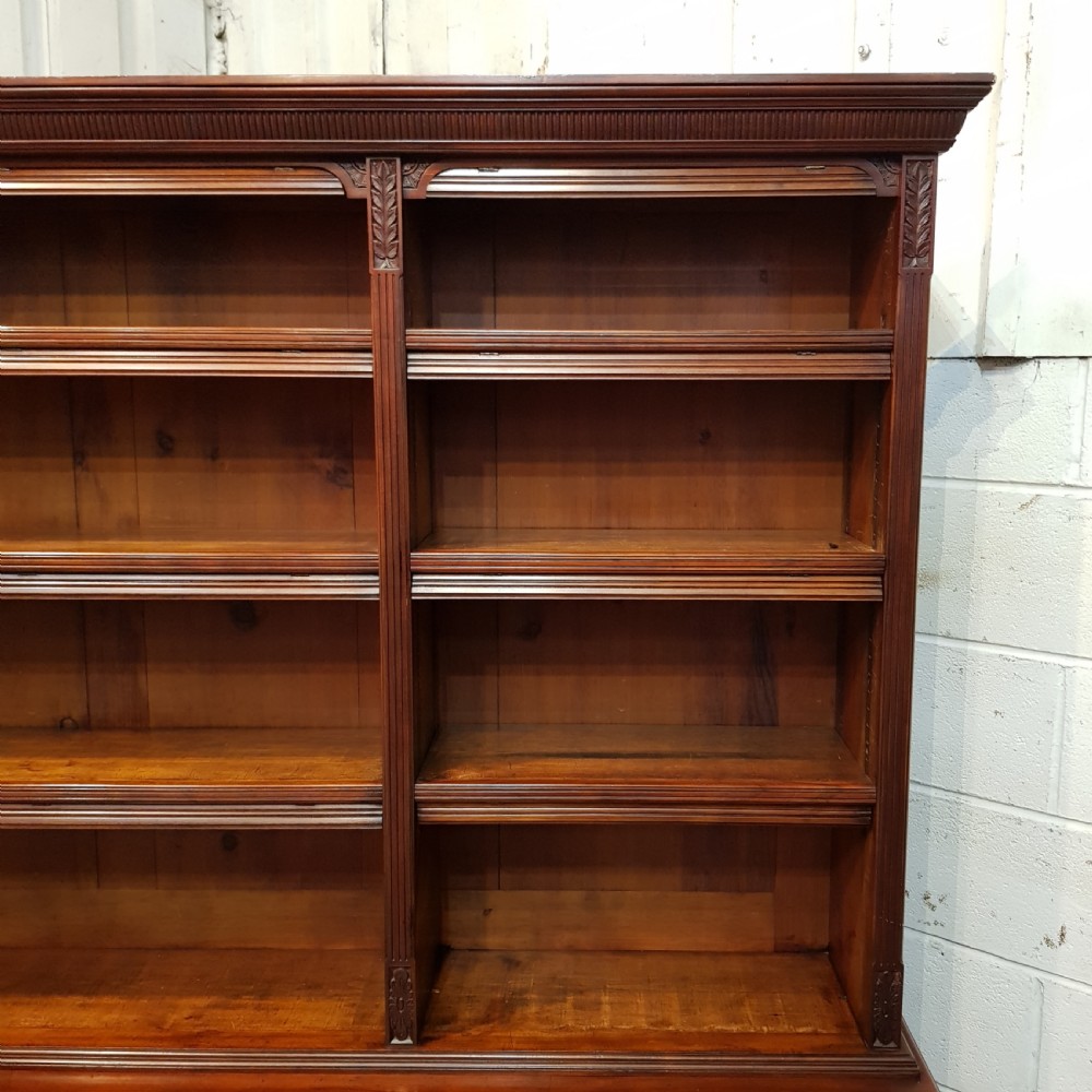 ANTIQUE LATE VICTORIAN MAHOGANY LIBRARY BOOKCASE ON CUPBOARD C1890 View IX
