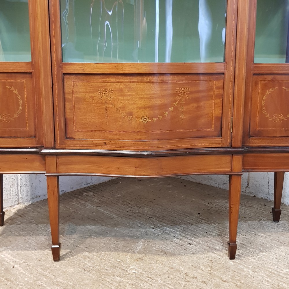 ANTIQUE TALL EDWARDIAN INLAID MAHOGANY CABINET C1900 View III