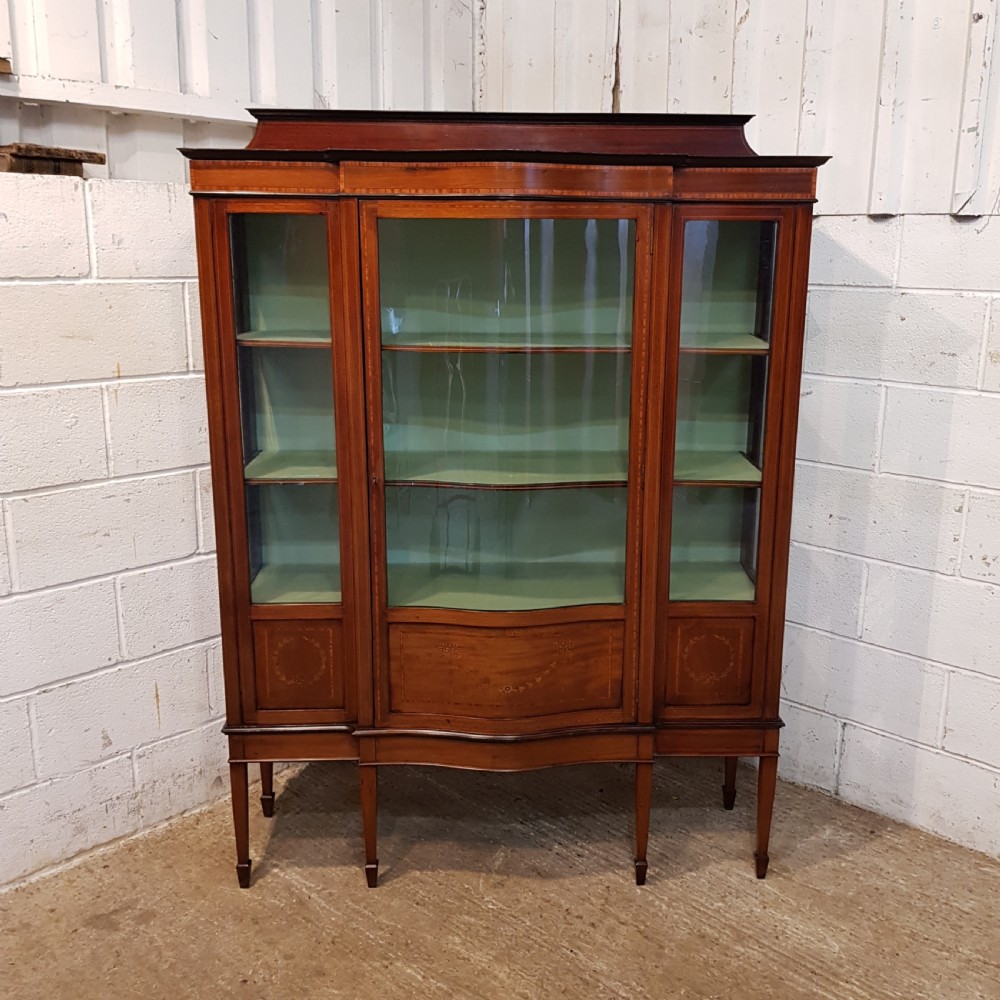 ANTIQUE TALL EDWARDIAN INLAID MAHOGANY CABINET C1900 View VIII