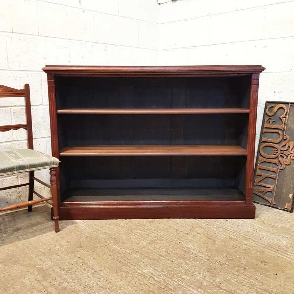 ANTIQUE VICTORIAN  MAHOGANY OPEN BOOKCASE C1880