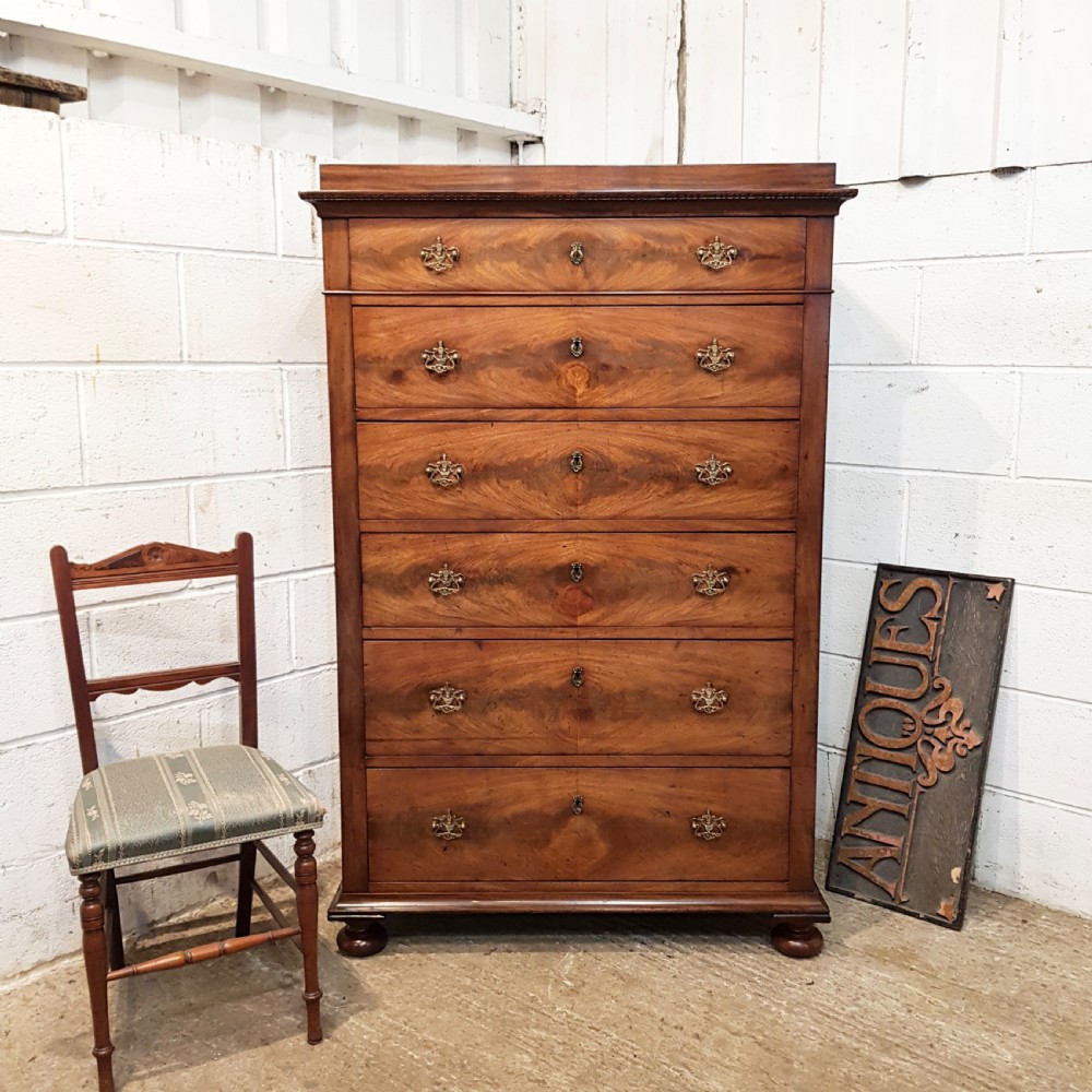 ANTIQUE 19TH CENTURY FLEMISH TALL CHEST OF DRAWERS C1880
