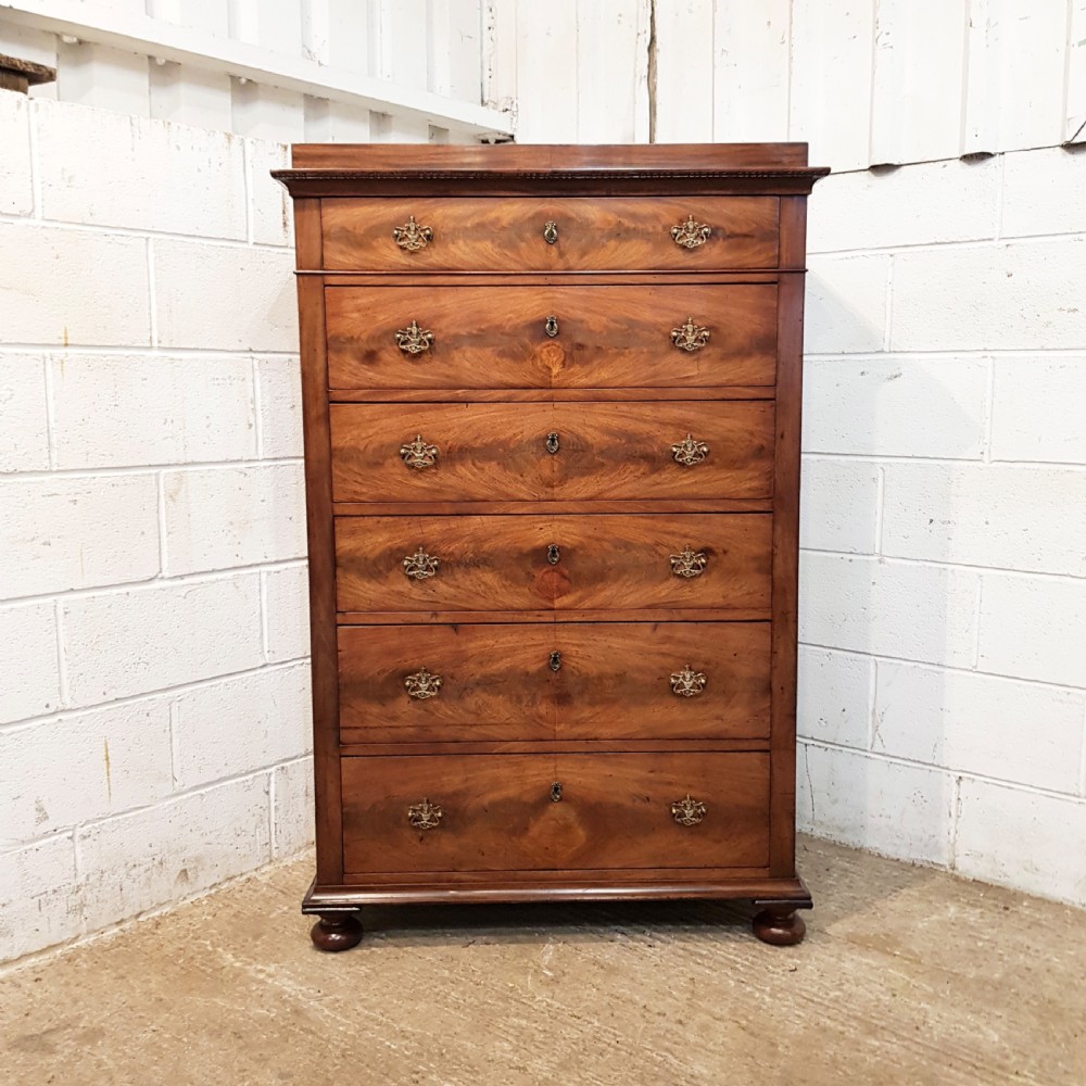 ANTIQUE 19TH CENTURY FLEMISH TALL CHEST OF DRAWERS C1880 View IV