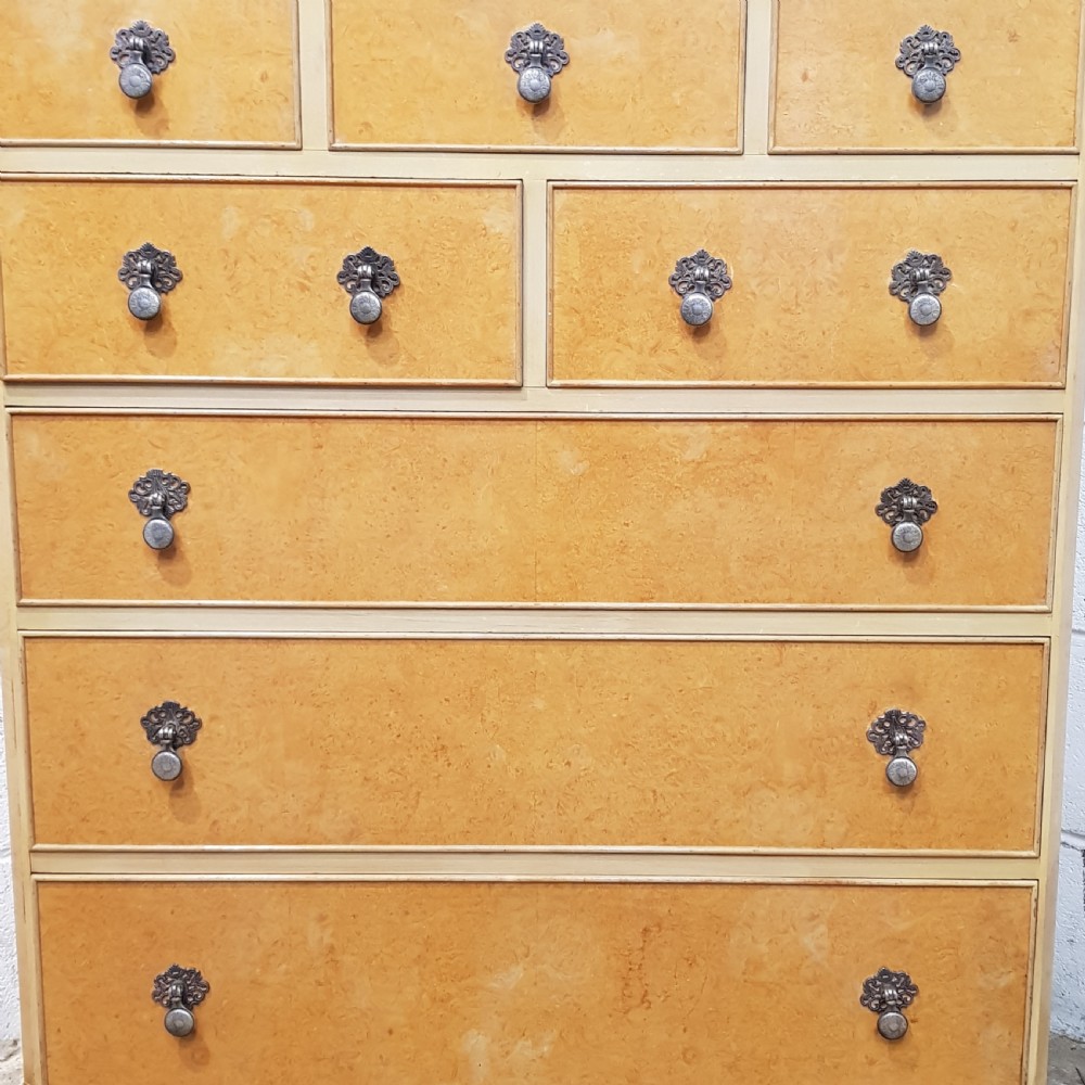 ANTIQUE BLONDE WALNUT CHEST OF DRAWERS C1920 View III