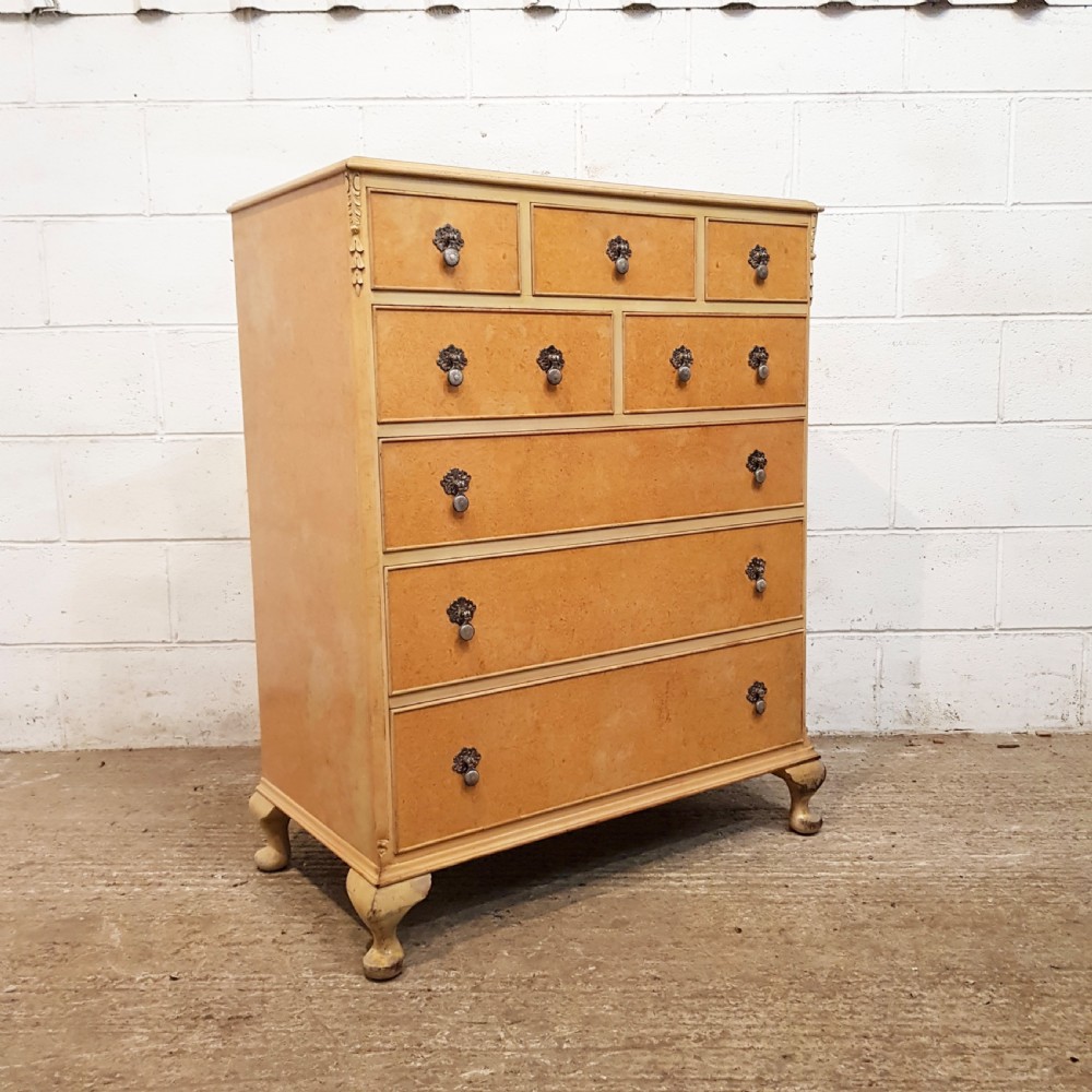 ANTIQUE BLONDE WALNUT CHEST OF DRAWERS C1920 View VI