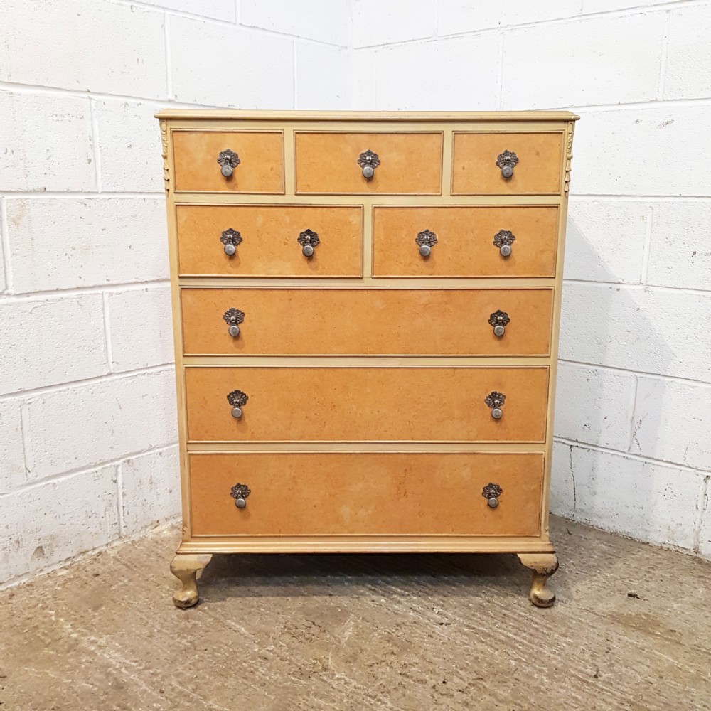 ANTIQUE BLONDE WALNUT CHEST OF DRAWERS C1920 View VII