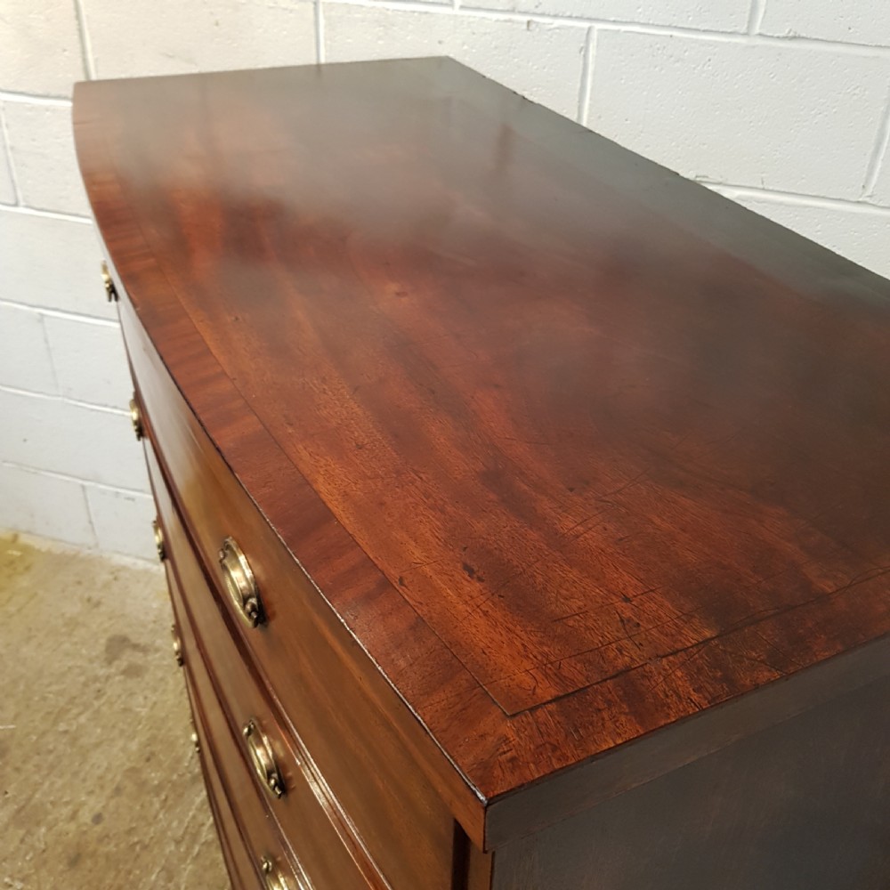 ANTIQUE LARGE REGENCY MAHOGANY BOW FRONT CHEST OF DRAWERS C1820 View VI