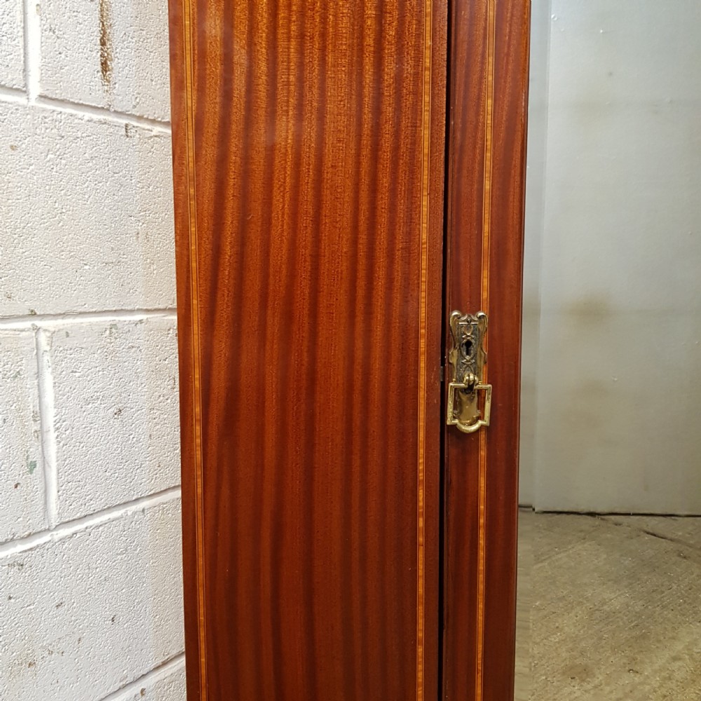 ANTIQUE EDWARDIAN INLAID MAHOGANY SINGLE WARDROBE C1900 View V