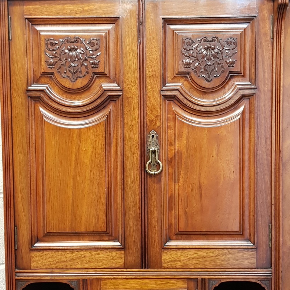 ANTIQUE LATE VICTORIAN WALNUT COMBINATION WARDROBE C1890 View V