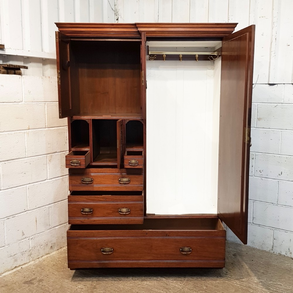ANTIQUE LATE VICTORIAN WALNUT COMBINATION WARDROBE C1890 View VII