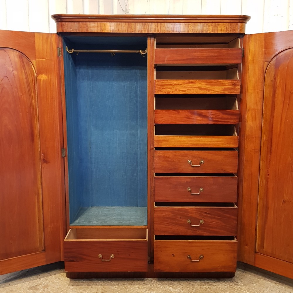 ANTIQUE VICTORIAN MAHOGANY DOUBLE WARDROBE C1880 View IV