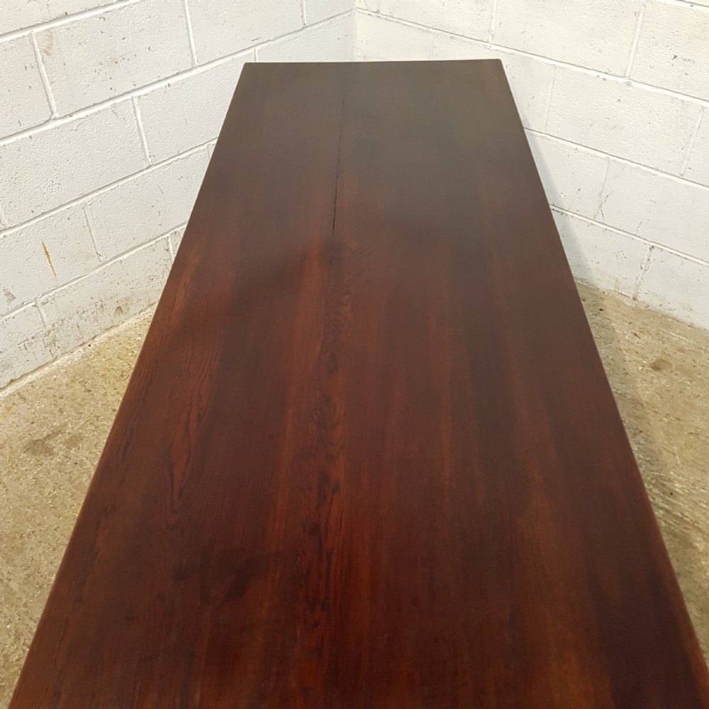 ANTIQUE OAK REFECTORY DINING TABLE C1920 View III