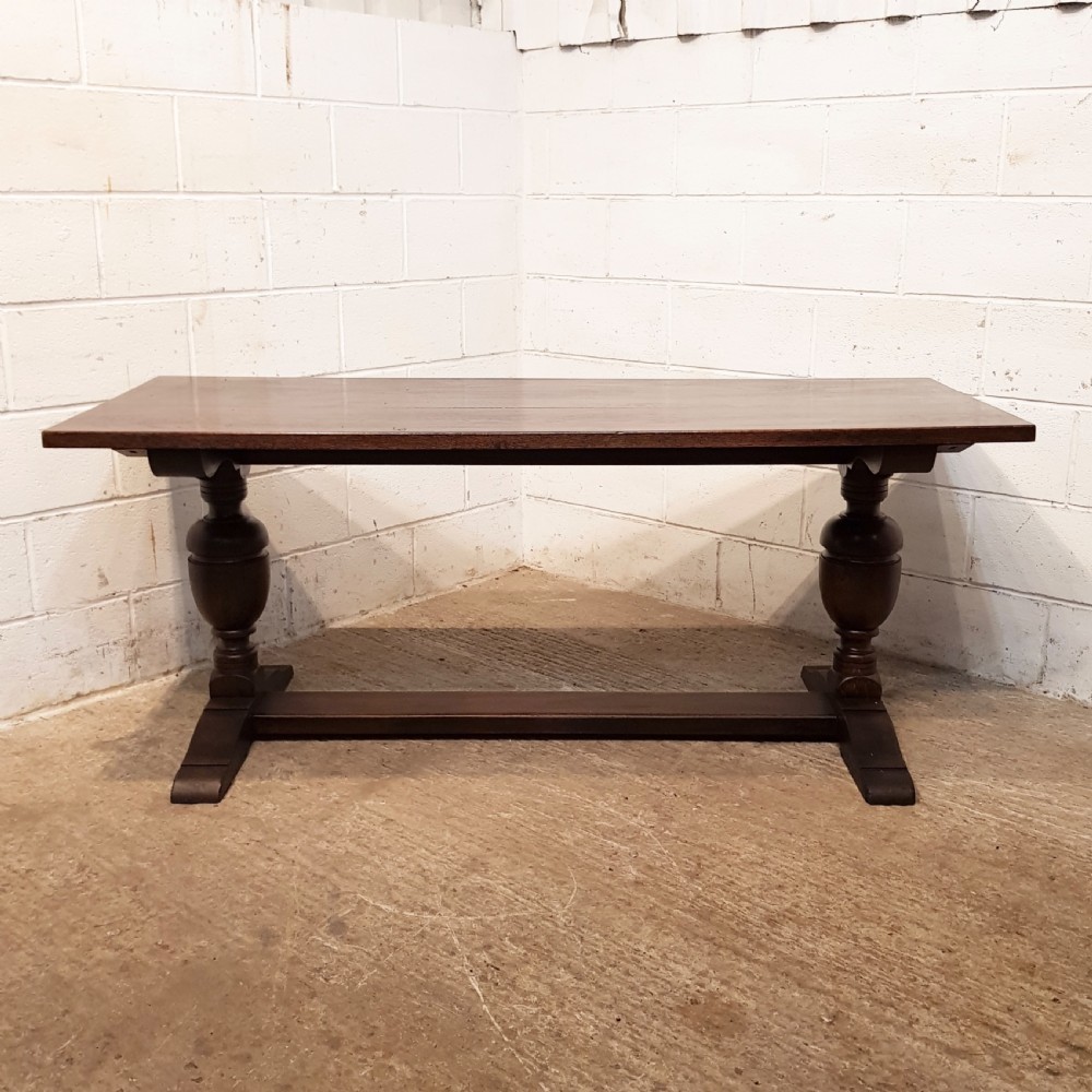 ANTIQUE OAK REFECTORY DINING TABLE C1920 View VII