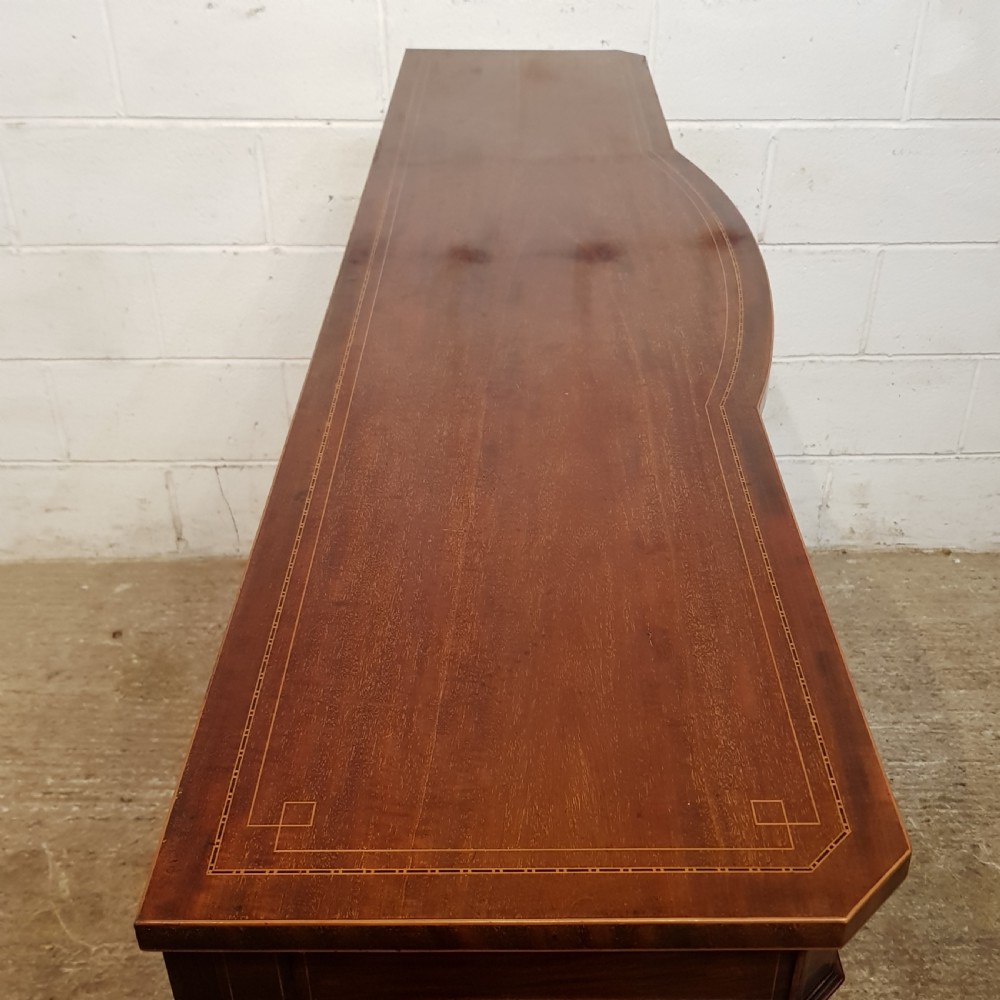 ANTIQUE EDWARDIAN MAHOGANY INLAID BOW FRONT DISPLAY CABINET C1900 View XIII