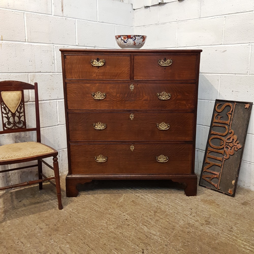 ANTIQUE 18TH CENTURY PERIOD COUNTRY OAK CHEST OF DRAWERS C1780