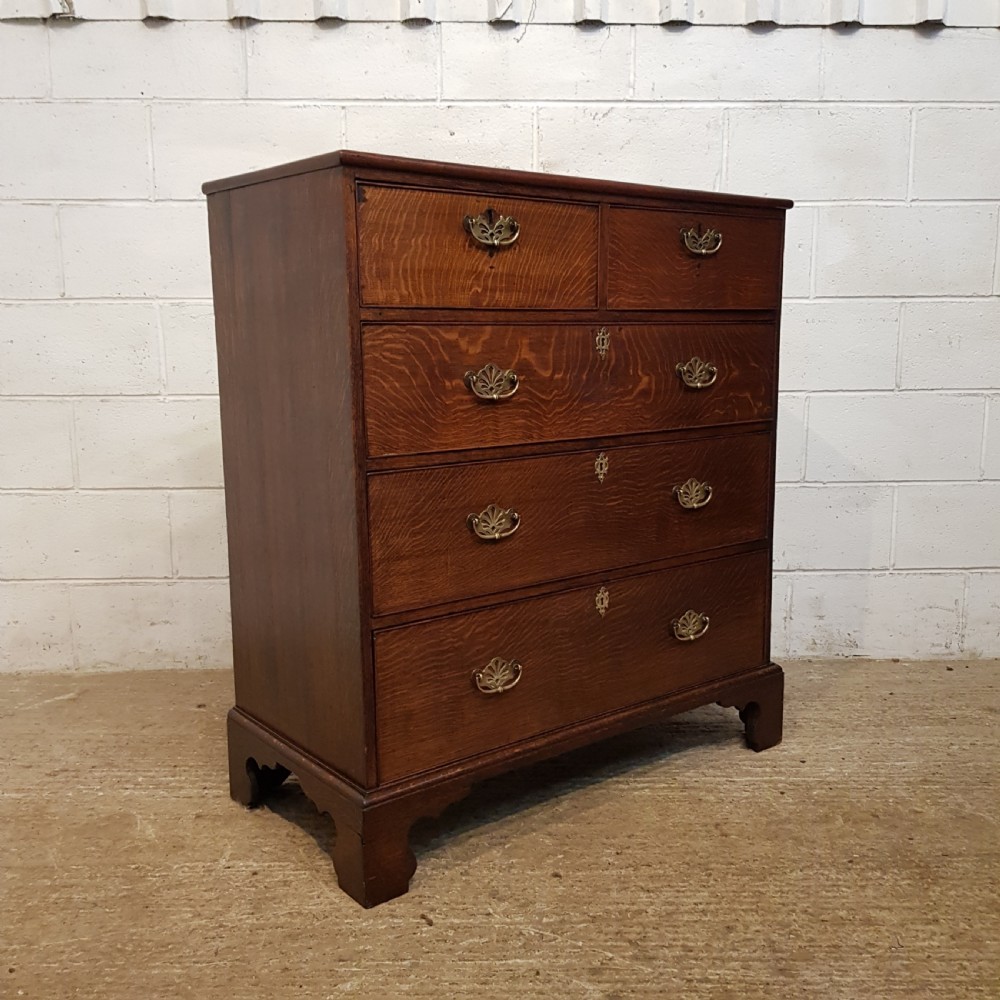ANTIQUE 18TH CENTURY PERIOD COUNTRY OAK CHEST OF DRAWERS C1780 View II