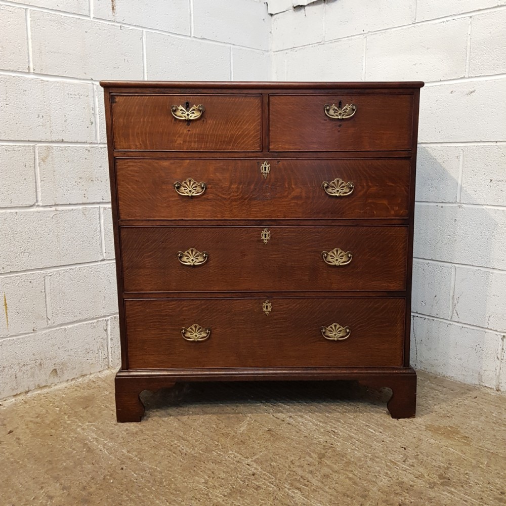ANTIQUE 18TH CENTURY PERIOD COUNTRY OAK CHEST OF DRAWERS C1780 View III