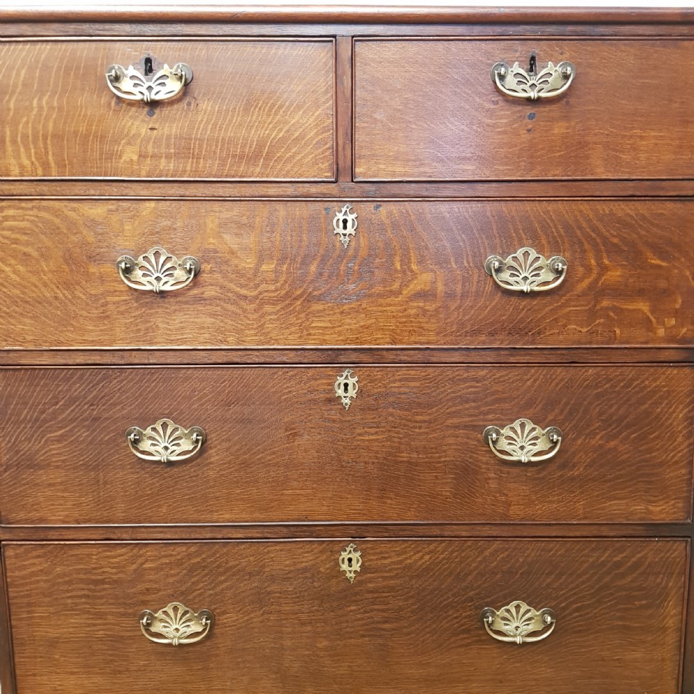 ANTIQUE 18TH CENTURY PERIOD COUNTRY OAK CHEST OF DRAWERS C1780 View IV